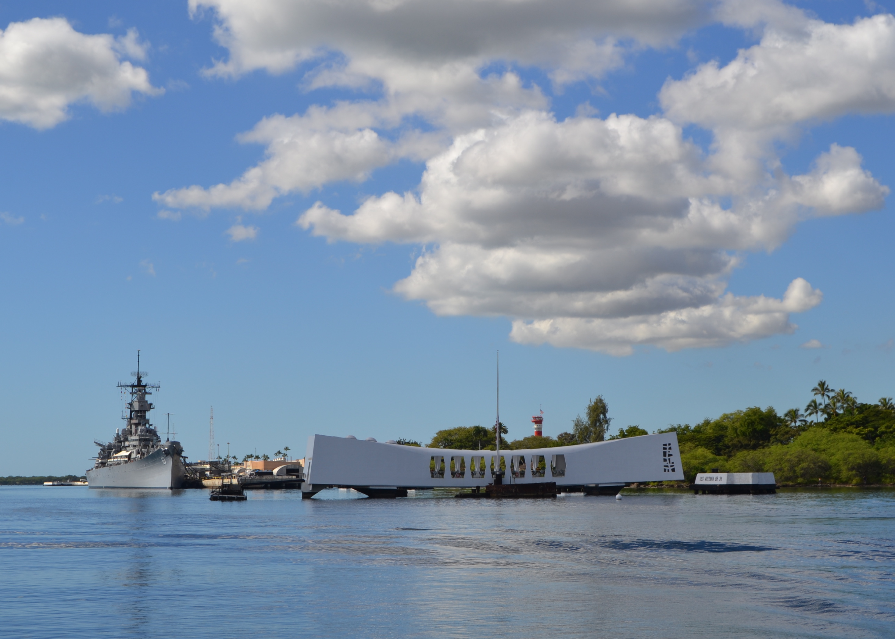 USS Arizona Memorial (with the USS Missouri in the background) Pearl Harbor, HI (December 2014)